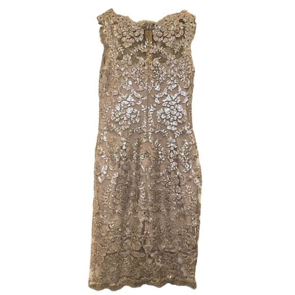 Tadashi Shoji Illusion Sequin Lace Sleeveless Dress - Women's 2 - Picture 3 of 6